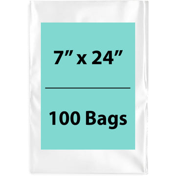 7X24 inches Clear Flat Poly Bags 1.5Mil Open Top (LDPE)